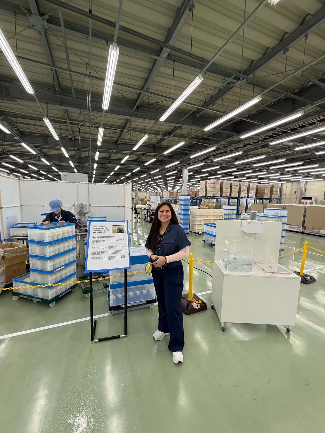 Water purification cartridges being produced at the Enagic Okinawa factory