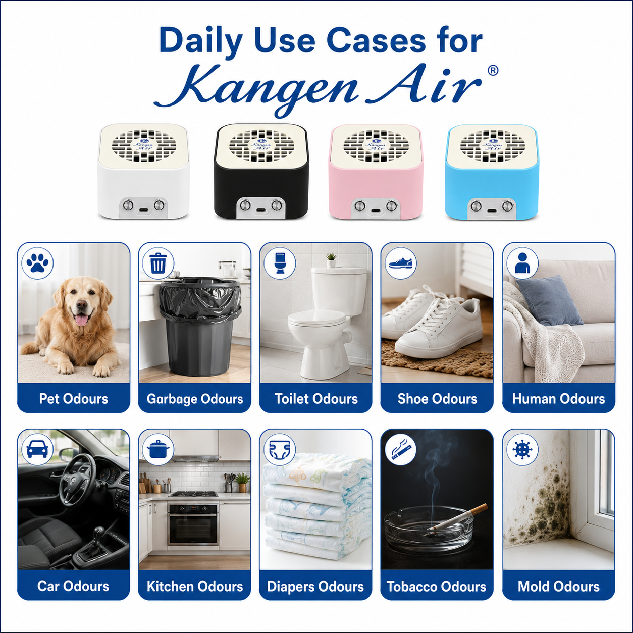 Kangen Air daily use cases for everyday odours
