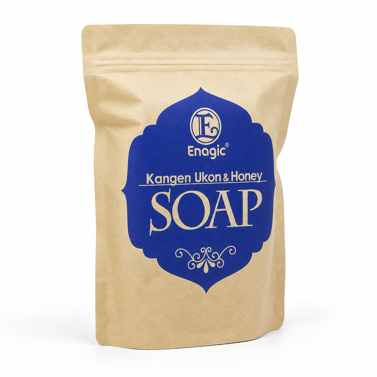Kangen Ukon & Honey Soap pouch, angled view