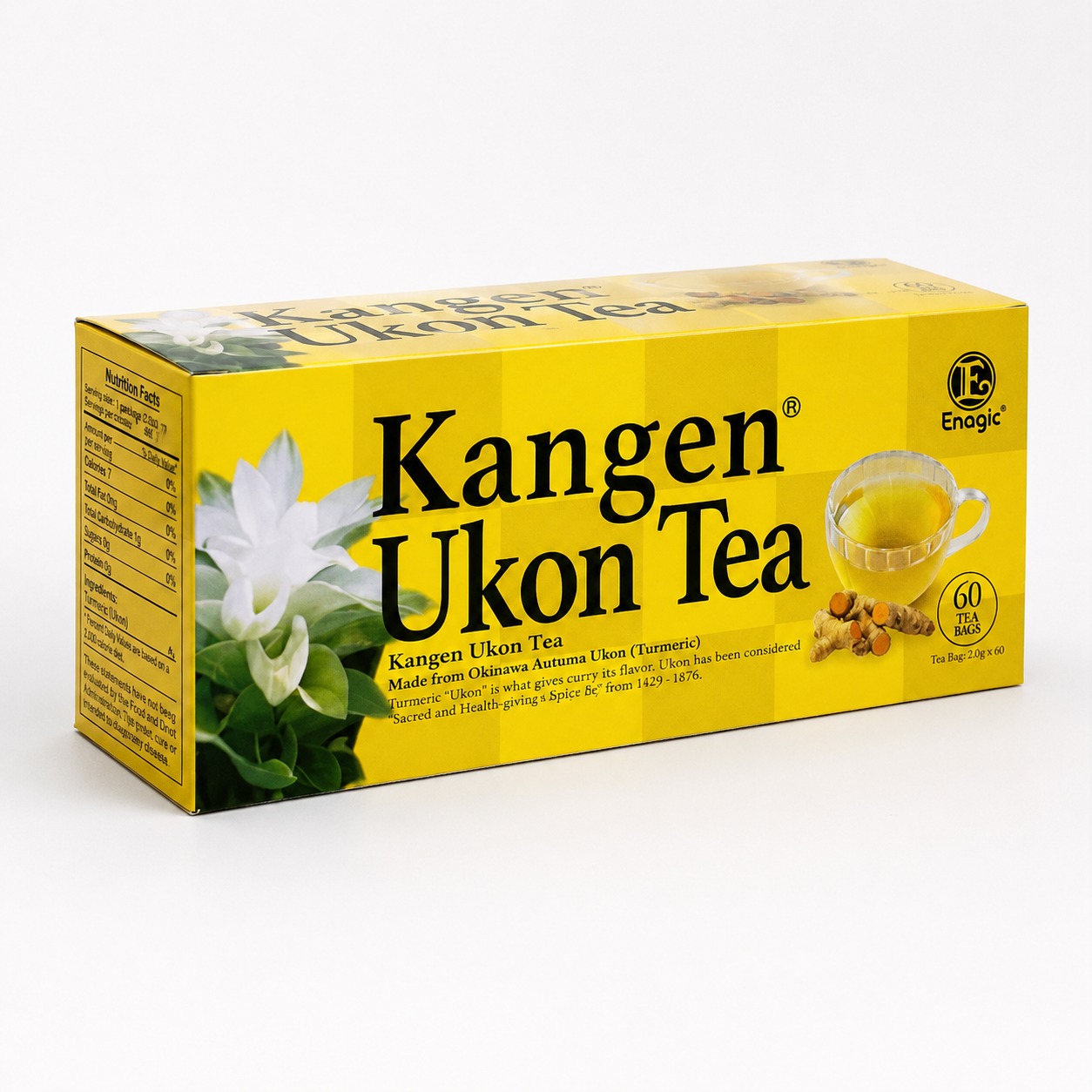 Kangen Ukon Tea box, angled view