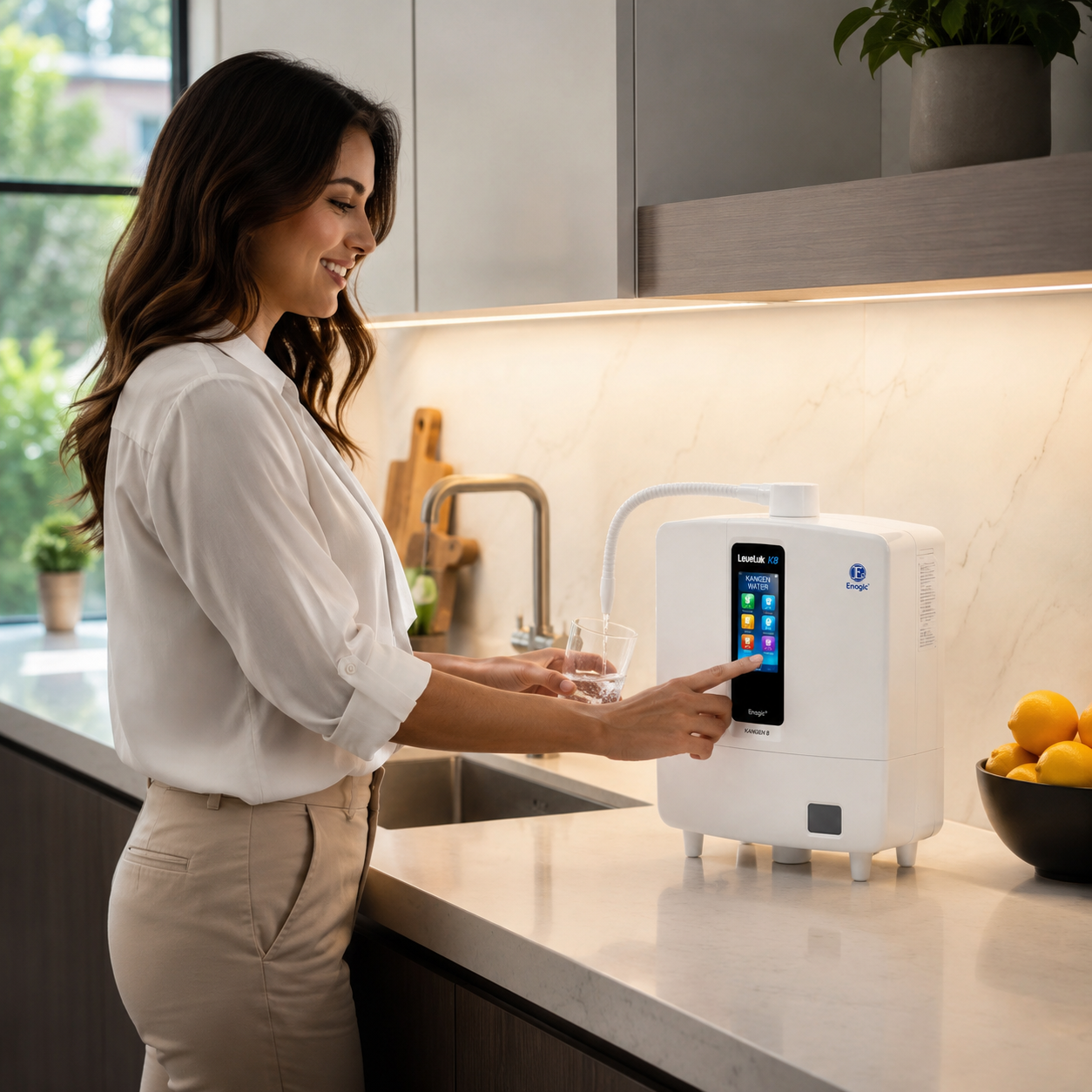 Leveluk K8 in a modern kitchen